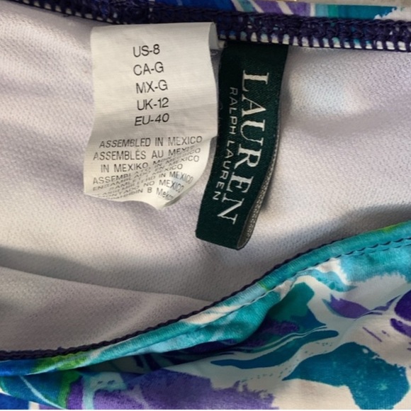 Tropical Print Swimsuit Set by Ralph Lauren Sz 8 - Picture 3 of 4